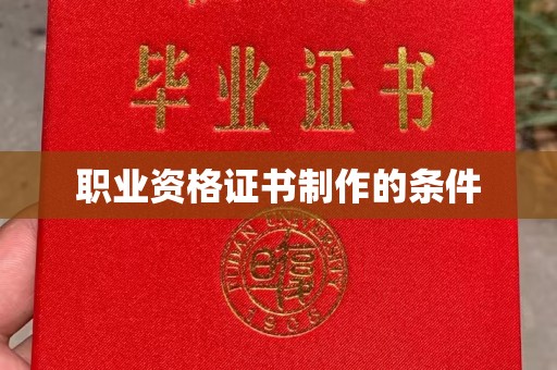 诏安职业资格证书制作的条件