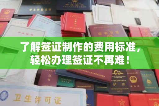 诏安了解签证制作的费用标准，轻松办理签证不再难！