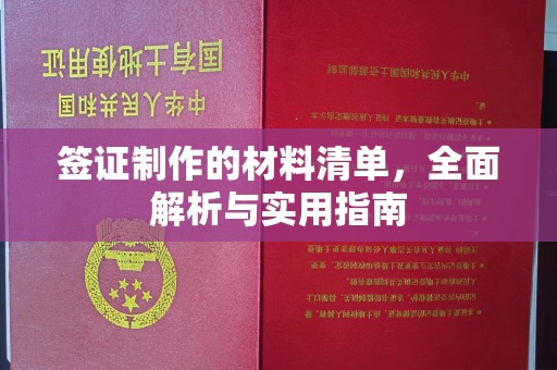 诏安签证制作的材料清单，全面解析与实用指南