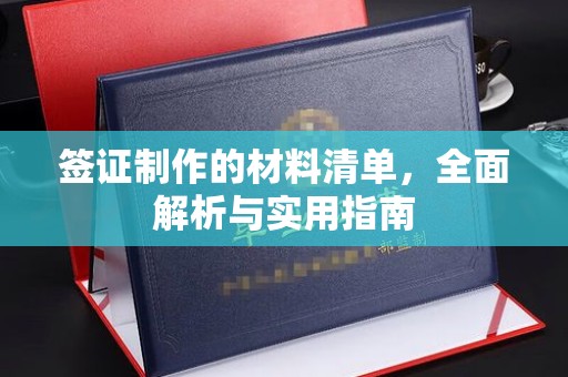 诏安签证制作的材料清单，全面解析与实用指南