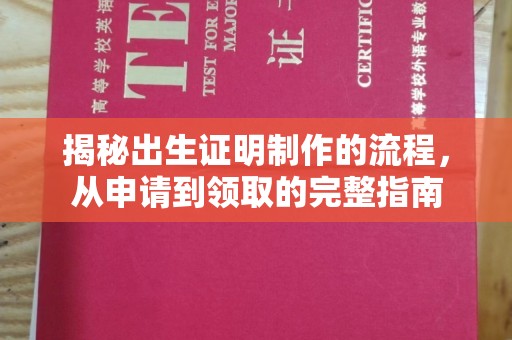 诏安揭秘出生证明制作的流程，从申请到领取的完整指南