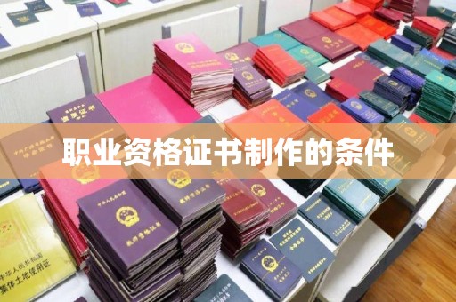 诏安职业资格证书制作的条件