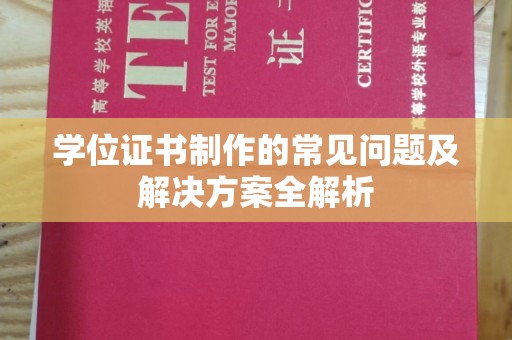 诏安学位证书制作的常见问题及解决方案全解析